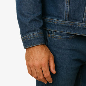 Jaqueta Jeans Masculina Clássica de Algodão com Elastano