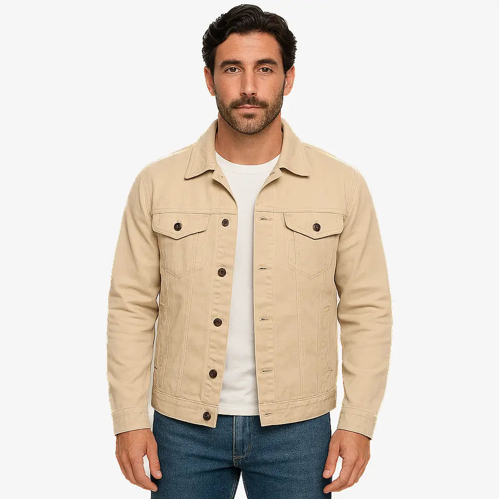 Jaqueta Jeans Masculina Clássica de Algodão com Elastano
